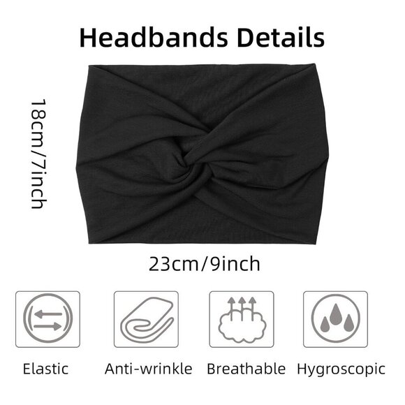 7\'\' Wide Headbands for Women 10 Pack Boho Turban Non Slip Hair Accessories main image 4